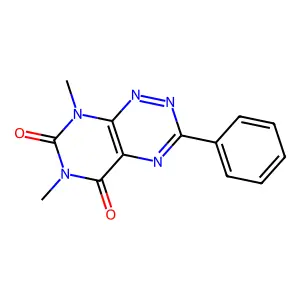 Pyrimido(5,4-e)-1,2,4-triazine-5,7(6H,8H)-dione, 6,8-dimethyl-3-phenyl- structure