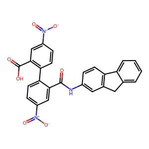 2'-[(9H-Fluoren-2-yl)carbamoyl]-4,4'-dinitro[1,1'-biphenyl]-2-carboxylic acid structure