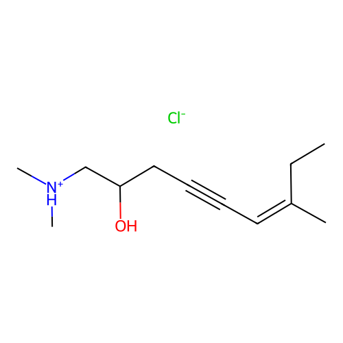 6-Octen-4-yn-2-ol, 1-(dimethylamino)-6-ethyl-, hydrochloride structure