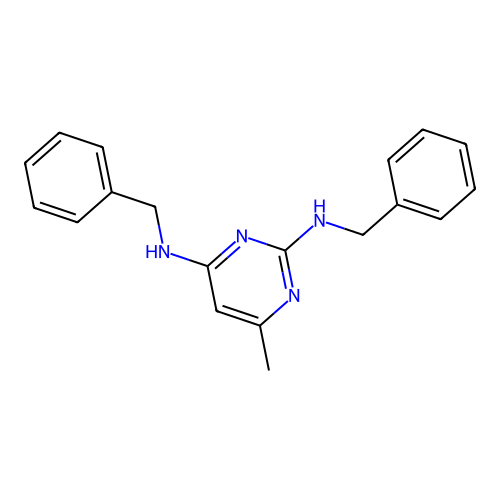 N2,N4-dibenzyl-6-methyl-pyrimidine-2,4-diamine structure
