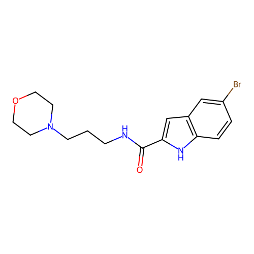 5-bromo-N-[3-(morpholin-4-yl)propyl]-1H-indole-2-carboxamide structure