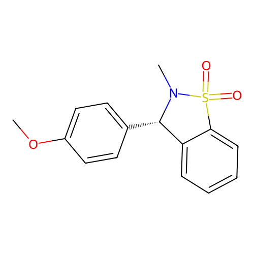 (S)-3-(4-Methoxy-phenyl)-2-methyl-2,3-dihydro-1,2-benzisothiazole 1,1-dioxide structure
