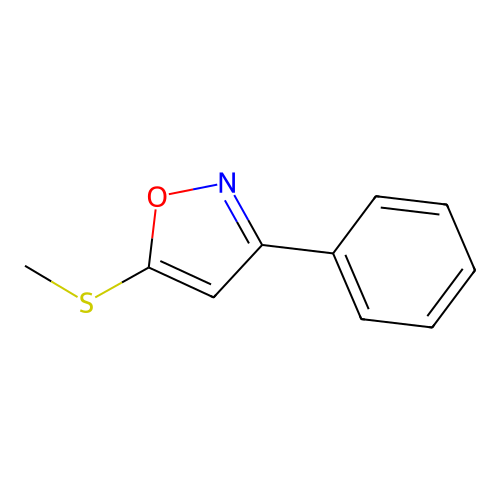 5-Methylsulfanyl-3-phenyl-1,2-oxazole structure