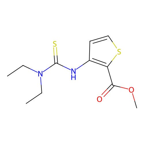Methyl 3-(3,3-diethylthioureido)thiophene-2-carboxylate structure