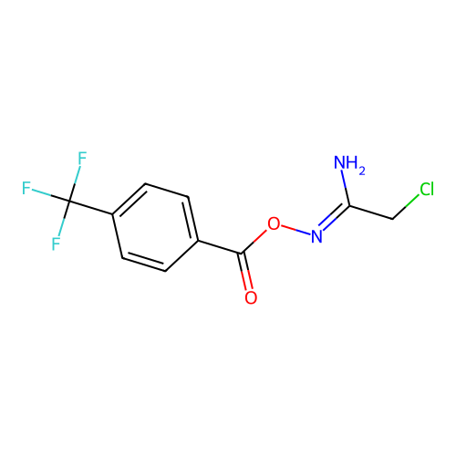 O1-[4-(trifluoromethyl)benzoyl]-2-chloroethanehydroximamide structure