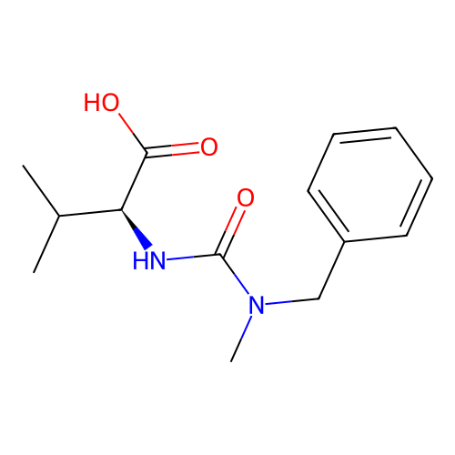 N-[benzyl(methyl)carbamoyl]-L-valine structure