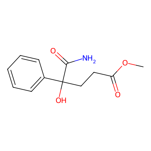 2-Hydroxy-5-methoxy-5-oxo-2-phenylpentanimidic acid structure