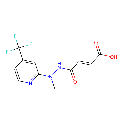 4-[2-Methyl-2-[4-(trifluoromethyl)-2-pyridinyl]hydrazinyl]-4-oxobut-2-enoic acid structure
