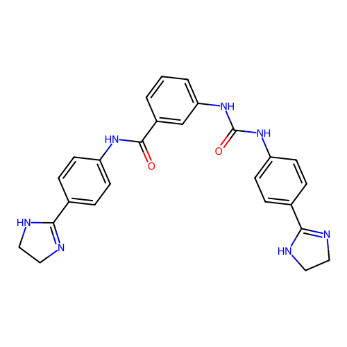 Benzamide, N-(4-(4,5-dihydro-1H-imidazol-2-yl)phenyl)-3-((((4-(aminothioxomethyl)phenyl)amino)carbonyl)amino)- structure