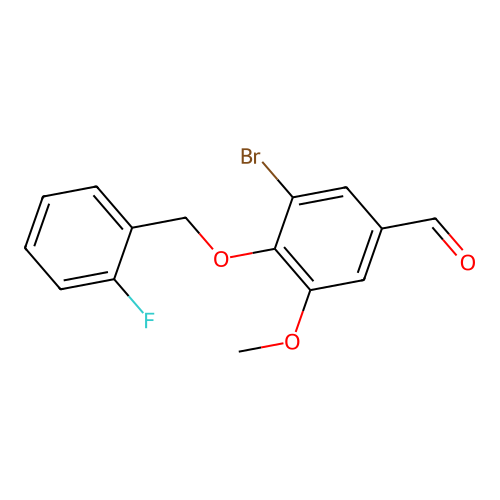 3-Bromo-4-[(2-fluorobenzyl)oxy]-5-methoxybenzaldehyde structure