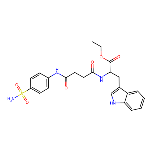 ethyl N-{4-oxo-4-[(4-sulfamoylphenyl)amino]butanoyl}tryptophanate structure