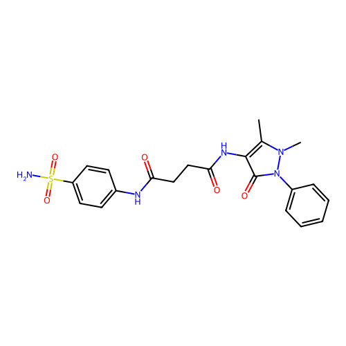 N'-(1,5-dimethyl-3-oxo-2-phenylpyrazol-4-yl)-N-(4-sulfamoylphenyl)butanediamide structure