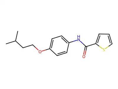 N-[4-(3-methylbutoxy)phenyl]thiophene-2-carboxamide structure