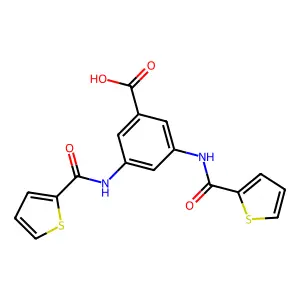 3,5-Bis-[(thiophene-2-carbonyl)-amino]-benzoic acid structure
