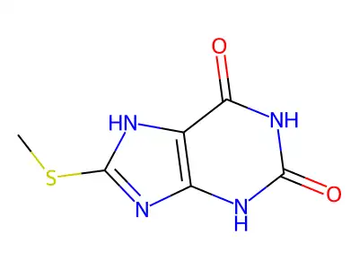 8-methylmercaptoxanthine structure