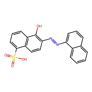 5-Hydroxy-6-[2-(1-naphthalenyl)diazenyl]-1-naphthalenesulfonic acid structure