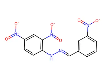 Benzaldehyde, 3-nitro-, (2,4-dinitrophenyl)hydrazone structure