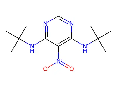 4,6-Bis(tert-butylamino)-5-nitropyrimidine structure