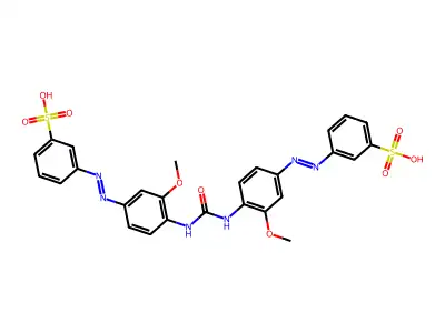 3,3'-(Carbonylbis(imino(3-methoxy-p-phenylene)azo))bis(benzenesulphonic) acid structure