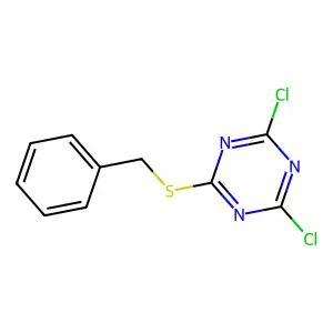 2-(Benzylsulfanyl)-4,6-dichloro-1,3,5-triazine structure