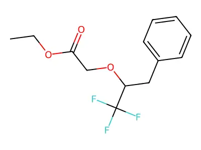 Ethyl 2-(1-benzyl-2,2,2-trifluoroethoxy)acetate structure