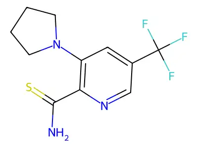 3-(1-Pyrrolidinyl)-5-(trifluoromethyl)pyridine-2-carbothioamide structure