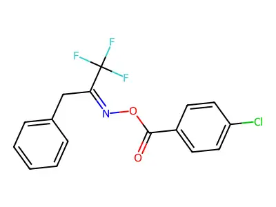 1,1,1-Trifluoro-3-phenyl-2-propanone O-(4-chlorobenzoyl)oxime structure