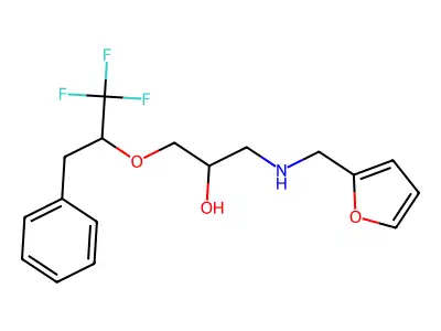1-(1-Benzyl-2,2,2-trifluoroethoxy)-3-[(2-furylmethyl)amino]propan-2-ol structure