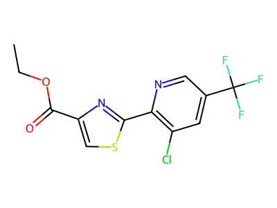 Ethyl 2-[3-chloro-5-(trifluoromethyl)pyridin-2-yl]-1,3-thiazole-4-carboxylate structure
