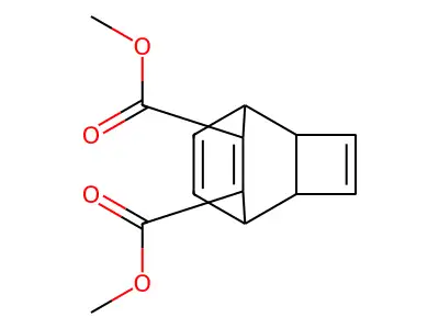 Dimethyl tricyclo[4.2.2.0~2,5~]deca-3,7,9-triene-7,8-dicarboxylate structure