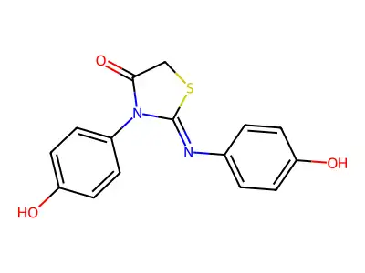 4-Thiazolidinone, 3-(4-hydroxyphenyl)-2-[(4-hydroxyphenyl)imino]- structure