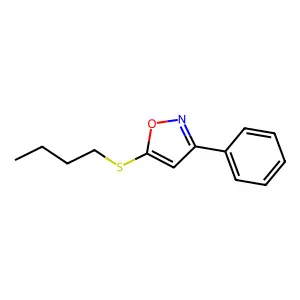 Isoxazole, 5-(butylthio)-3-phenyl- structure
