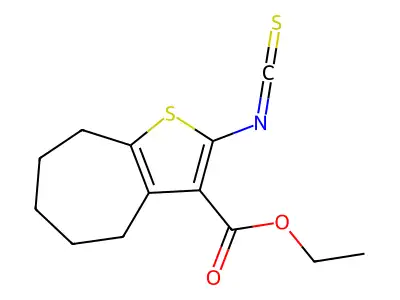 ethyl 2-isothiocyanato-5,6,7,8-tetrahydro-4H-cyclohepta[b]thiophene-3-carboxylate structure