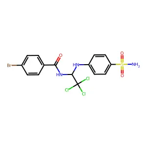 4-bromo-N-[2,2,2-trichloro-1-(4-sulfamoylanilino)ethyl]benzamide structure