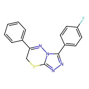 3-(4-fluorophenyl)-6-phenyl-7H-[1,2,4]triazolo[3,4-b][1,3,4]thiadiazine structure
