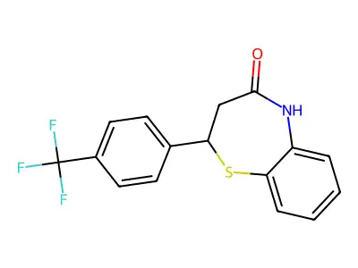 2-(4-(Trifluoromethyl)phenyl)-2,3-dihydrobenzo[b][1,4]thiazepin-4(5H)-one structure