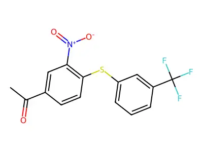 1-[3-Nitro-4-[[3-(trifluoromethyl)phenyl]thio]phenyl]ethanone structure