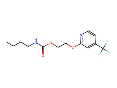 2-[[4-(trifluoromethyl)-2-pyridinyl]oxy]ethyl N-butylcarbamate structure
