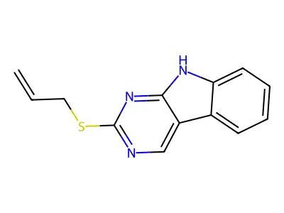 2-(2-Propen-1-ylthio)-9H-pyrimido(4,5-b)indole structure