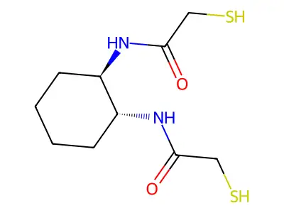 2-sulfanyl-N-[2-[(2-sulfanylacetyl)amino]cyclohexyl]acetamide structure