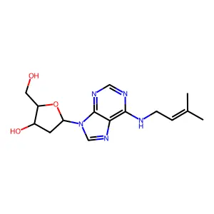2-(Hydroxymethyl)-5-[6-(3-methylbut-2-enylamino)purin-9-yl]oxolan-3-ol structure