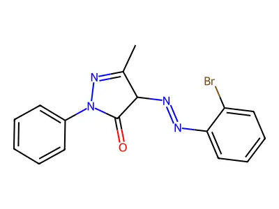 4-((2-Bromophenyl)diazenyl)-5-methyl-2-phenyl-2,4-dihydro-3H-pyrazol-3-one structure