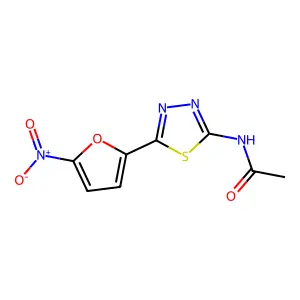 N-[5-(5-Nitro-2-furyl)-1,3,4-thiadiazol-2-yl]acetamide structure