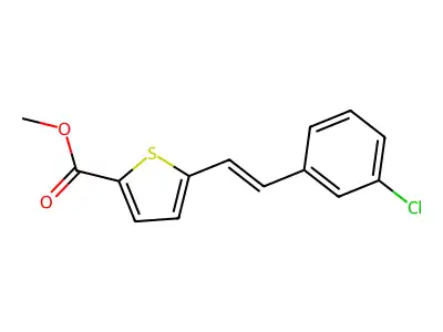 Methyl 5-[2-(3-chlorophenyl)ethenyl]thiophene-2-carboxylate structure