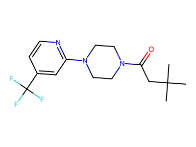 3,3-Dimethyl-1-{4-[4-(Trifluoromethyl)-2-Pyridinyl]-1-Piperazinyl}-1-Butanone structure