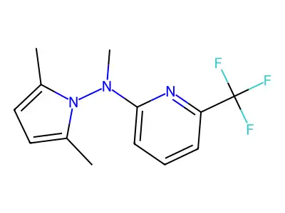 N-(2,5-dimethylpyrrol-1-yl)-N-methyl-6-(trifluoromethyl)pyridin-2-amine structure