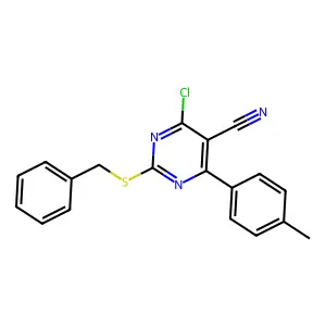 2-(Benzylsulfanyl)-4-chloro-6-(4-methylphenyl)-5-pyrimidinecarbonitrile structure
