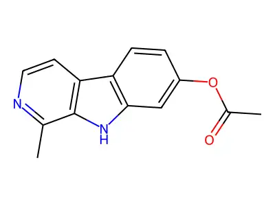 (1-methyl-9H-pyrido[3,4-b]indol-7-yl) acetate structure