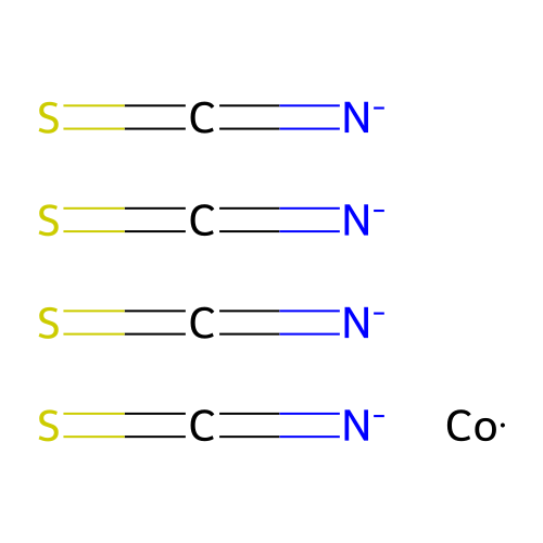 Cobalt tetraisothiocyanate structure