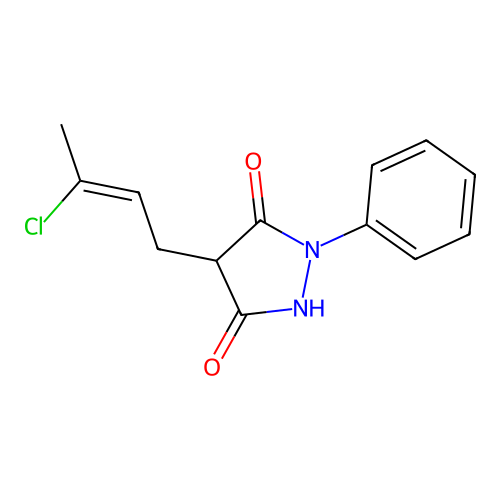 3,5-Pyrazolidinedione, 4-(3-chloro-2-butenyl)-1-phenyl- structure